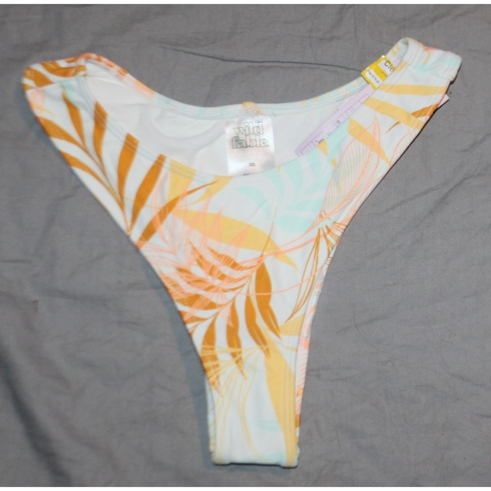 Wild fable Women's Bikini bottom extra Cheeky Mid-Waist Extra High Leg  XL (16)